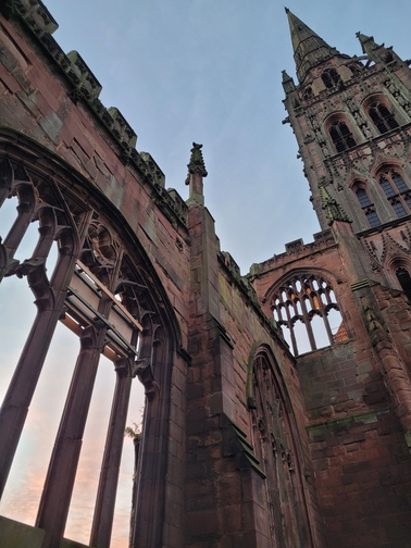 Coventry Cathedral, damaged during the war